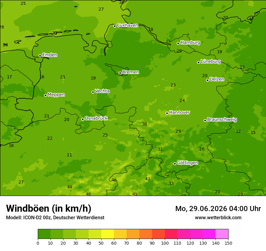 Maximale Windböen
