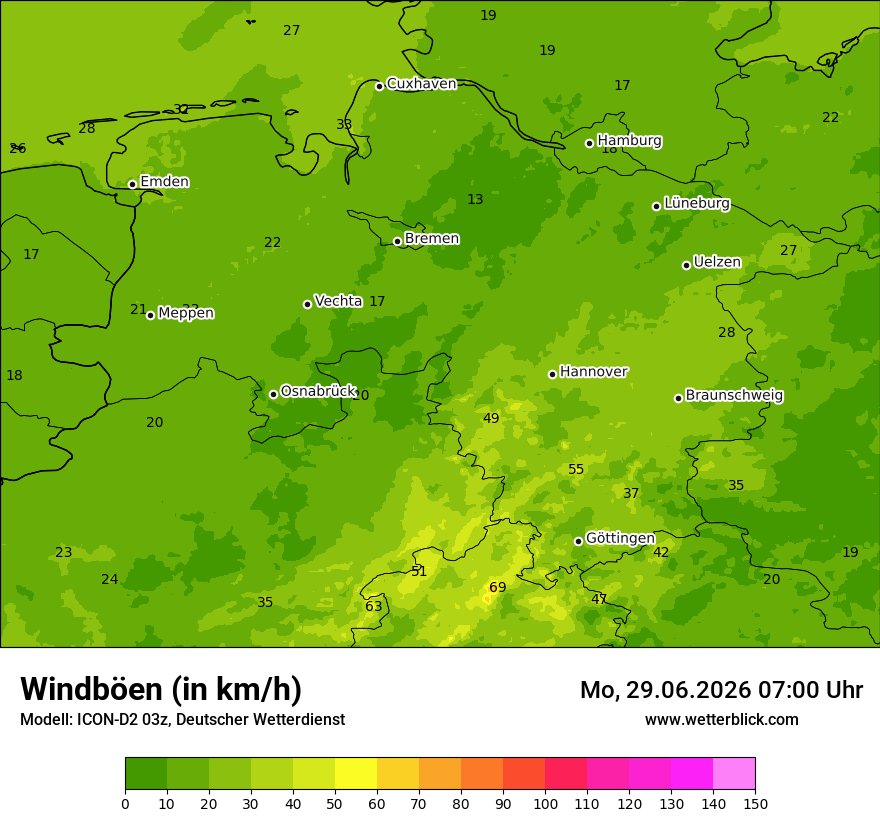 Maximale Windböen