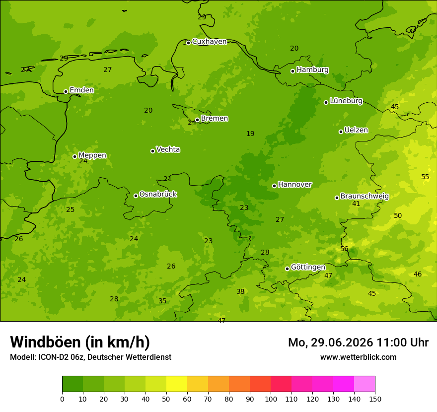 Maximale Windböen