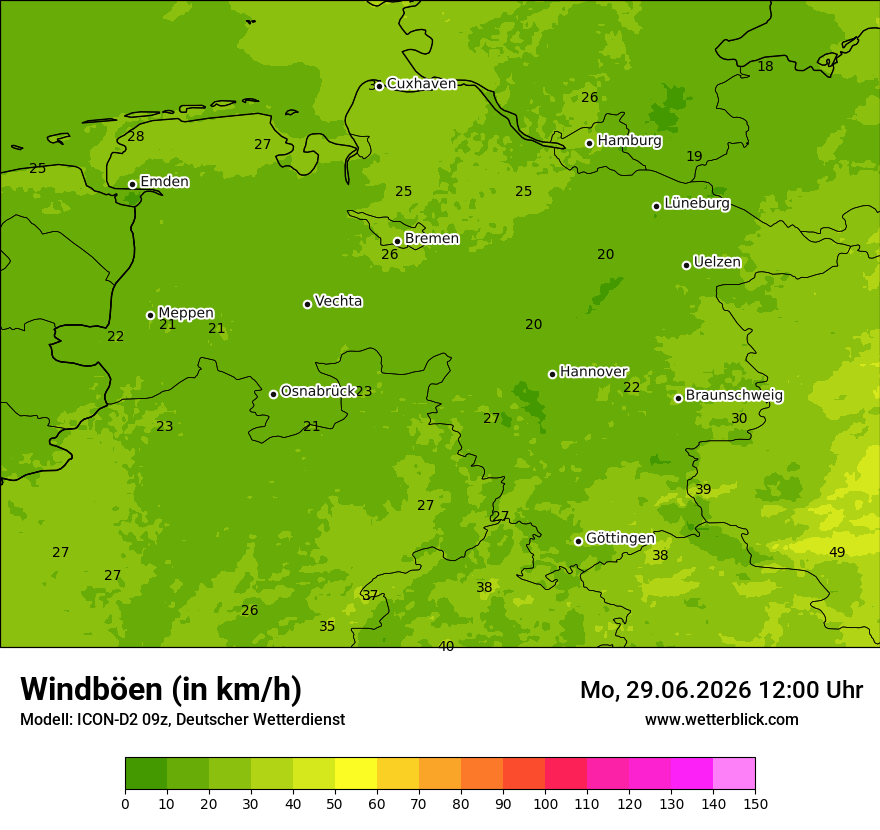 Maximale Windböen