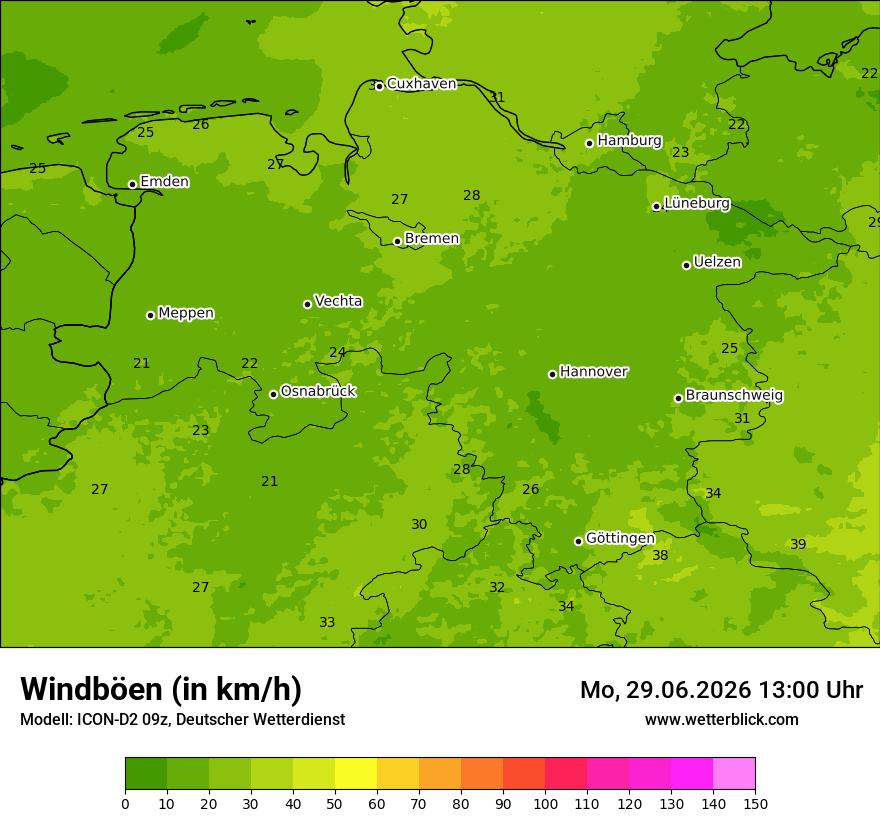 Maximale Windböen