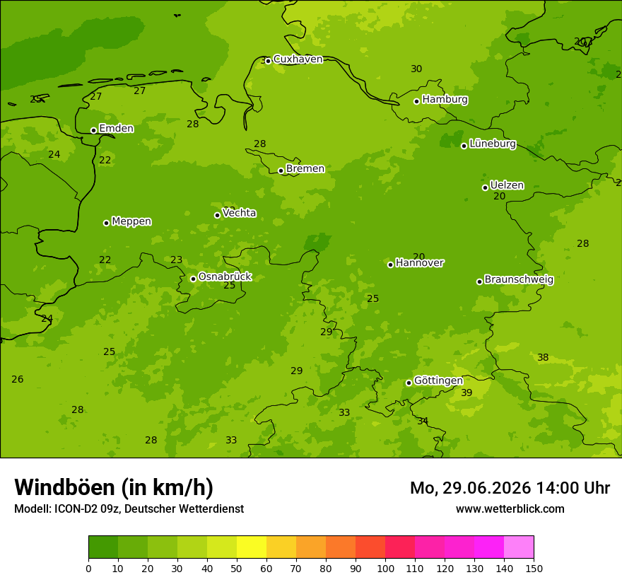 Maximale Windböen