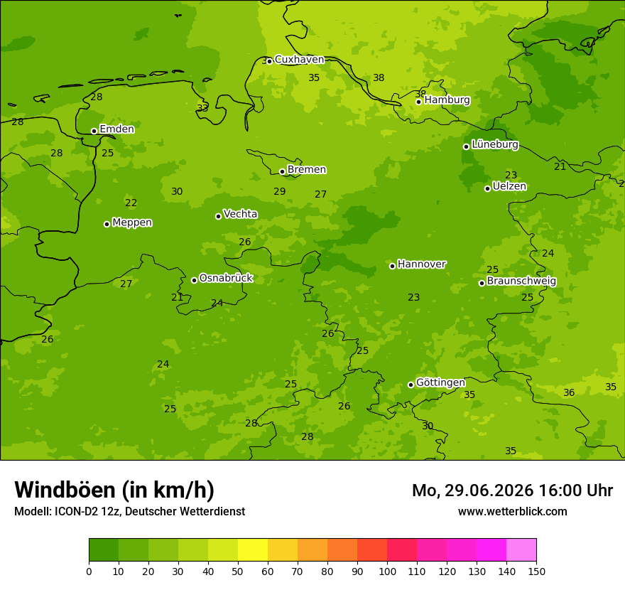 Maximale Windböen