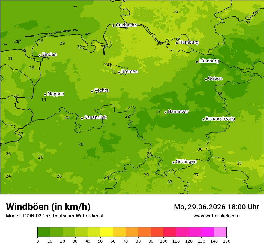 Maximale Windböen