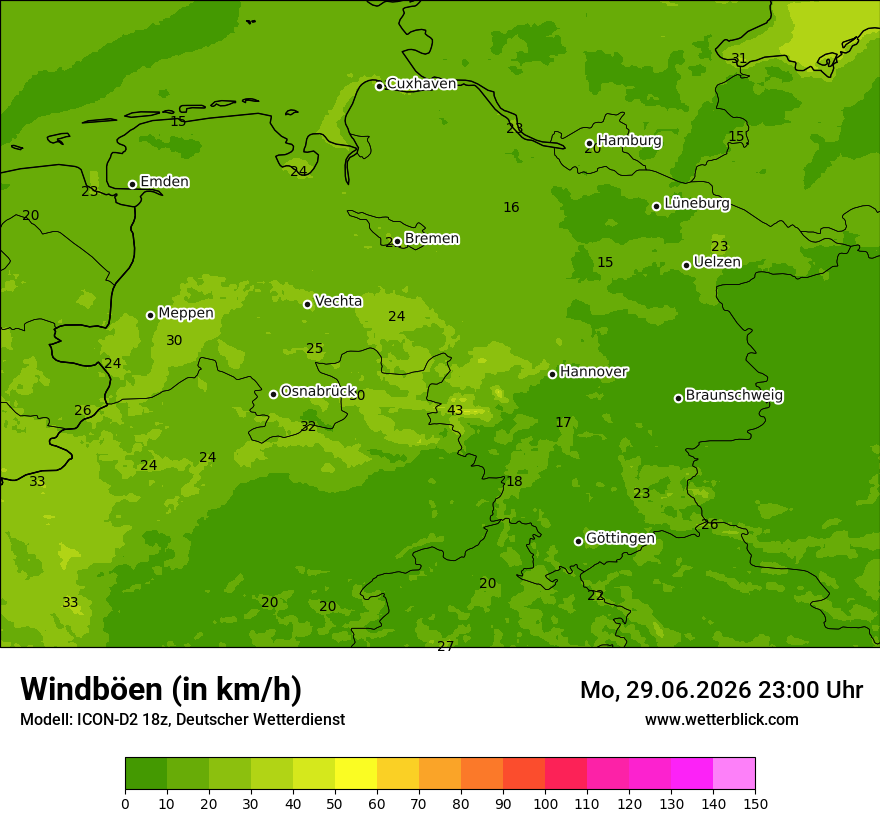 Maximale Windböen