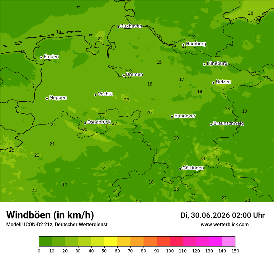 Maximale Windböen