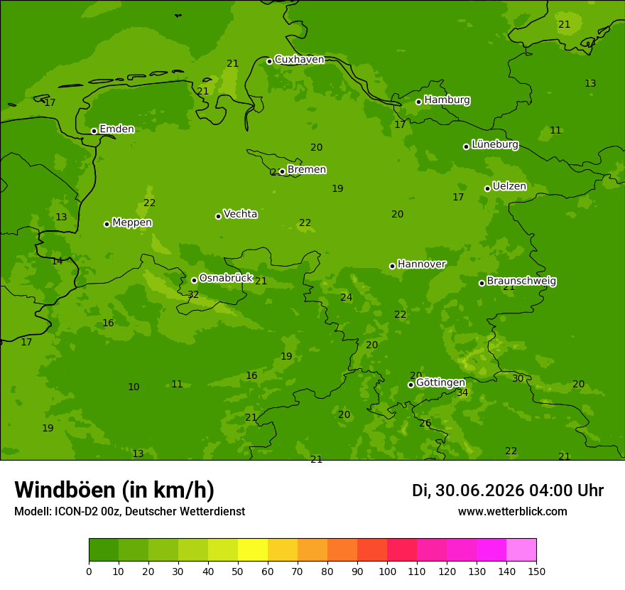 Maximale Windböen
