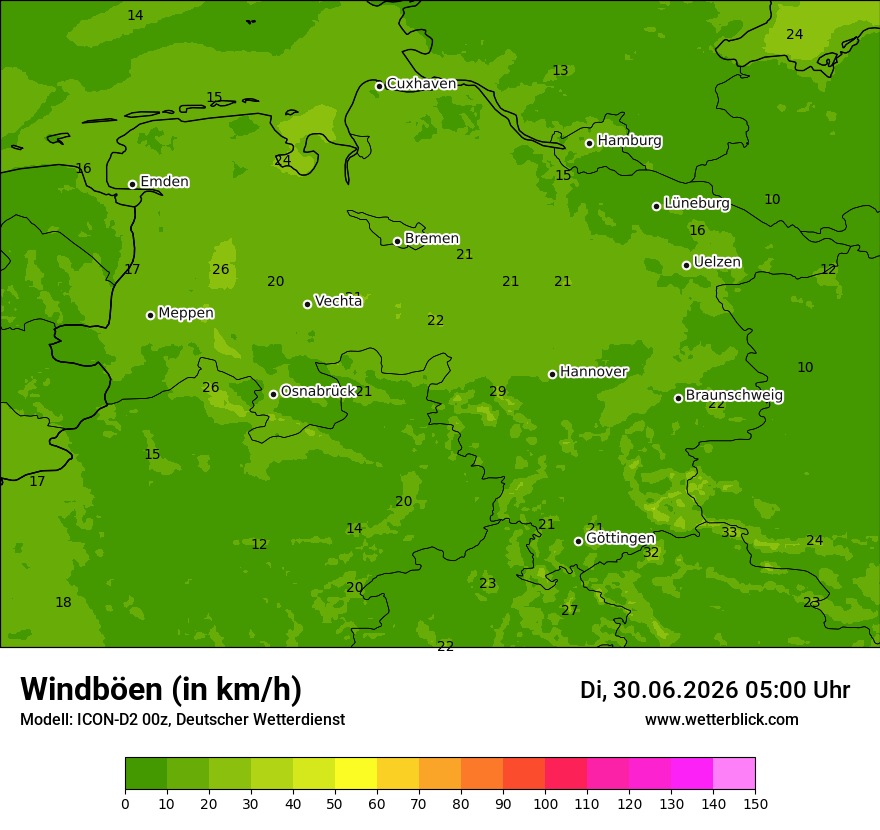 Maximale Windböen