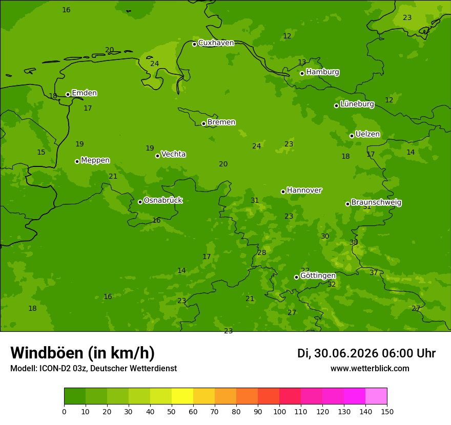 Maximale Windböen