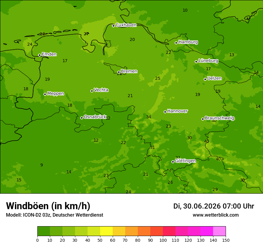Maximale Windböen