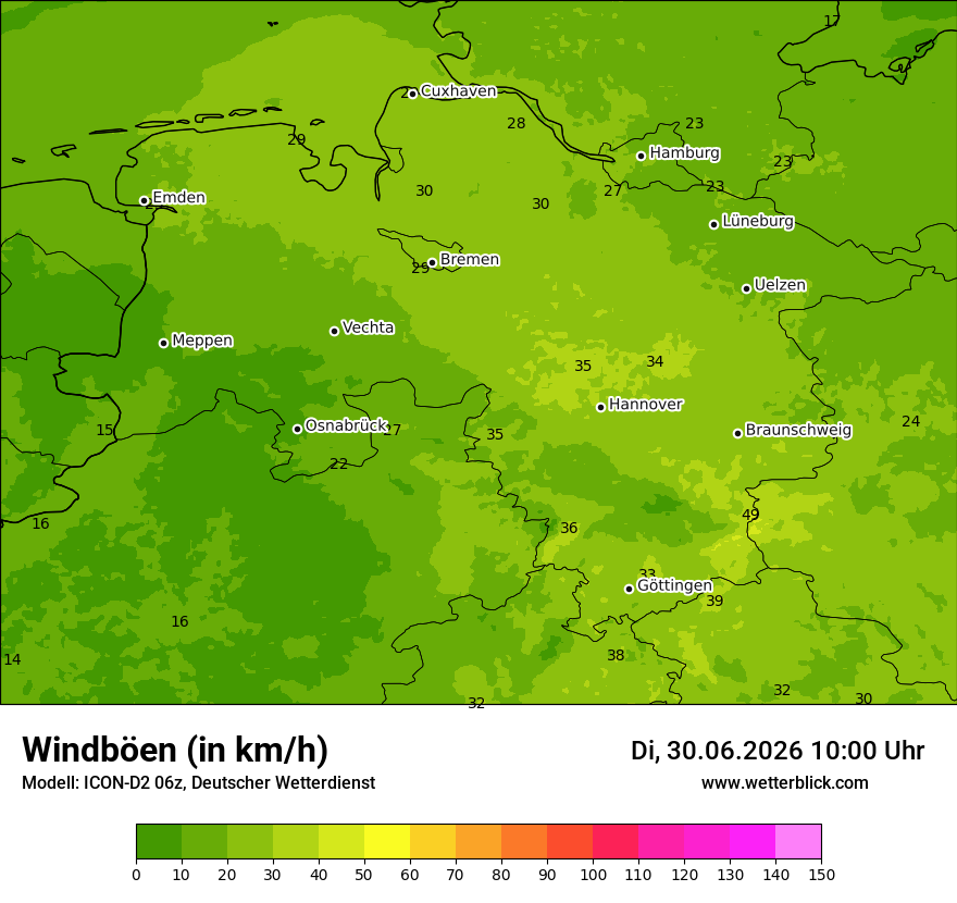 Maximale Windböen