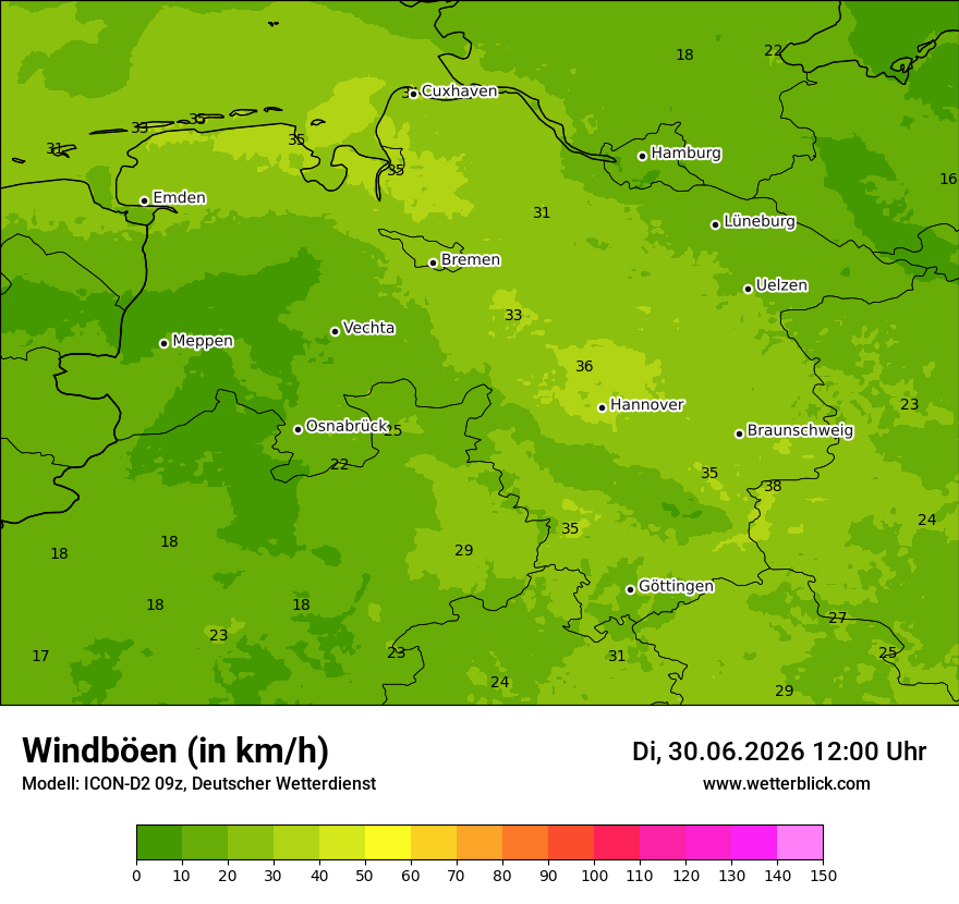 Maximale Windböen