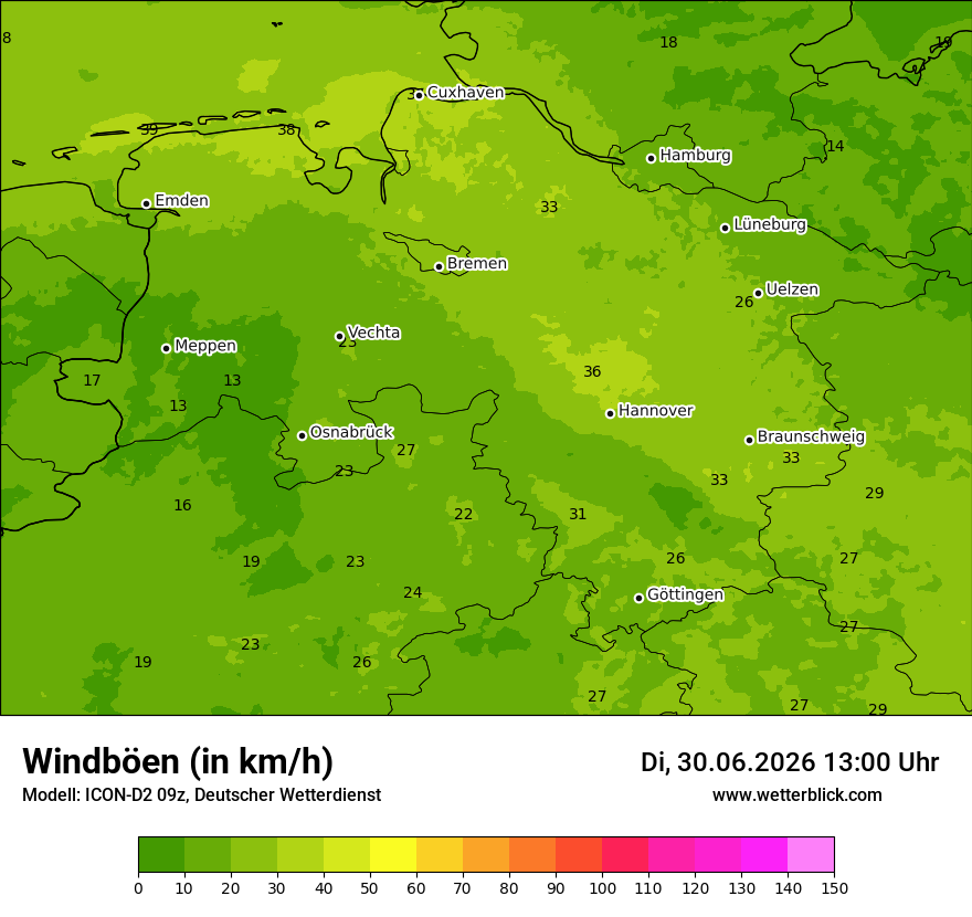 Maximale Windböen