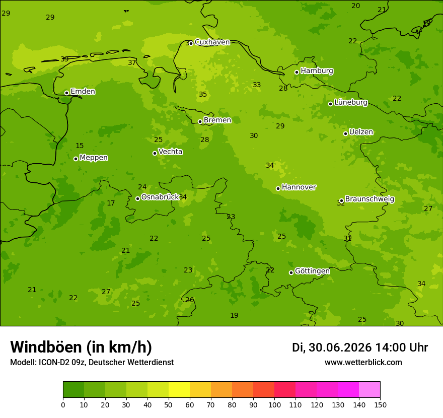 Maximale Windböen