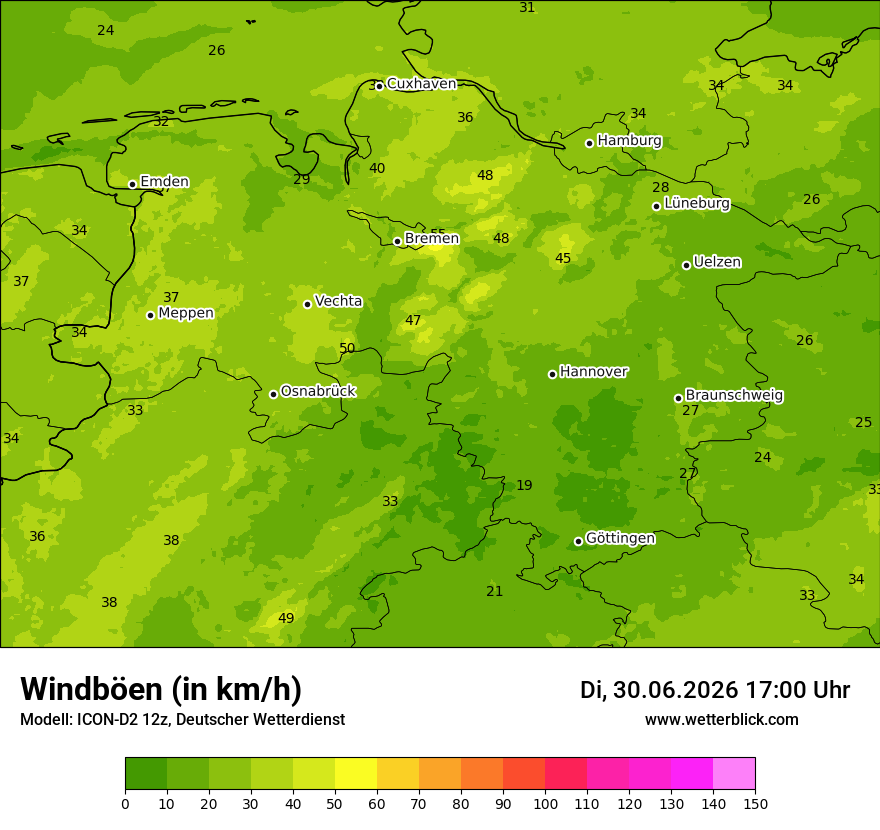 Maximale Windböen
