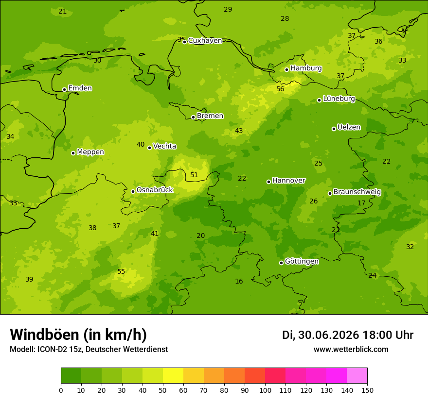 Maximale Windböen