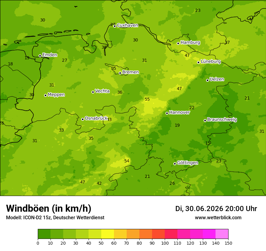 Maximale Windböen