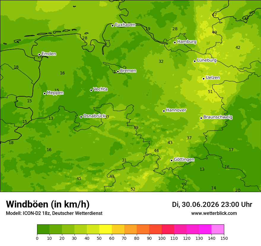 Maximale Windböen