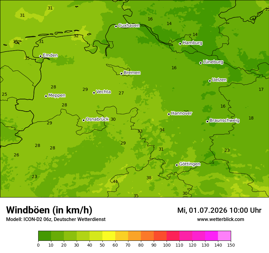 Maximale Windböen