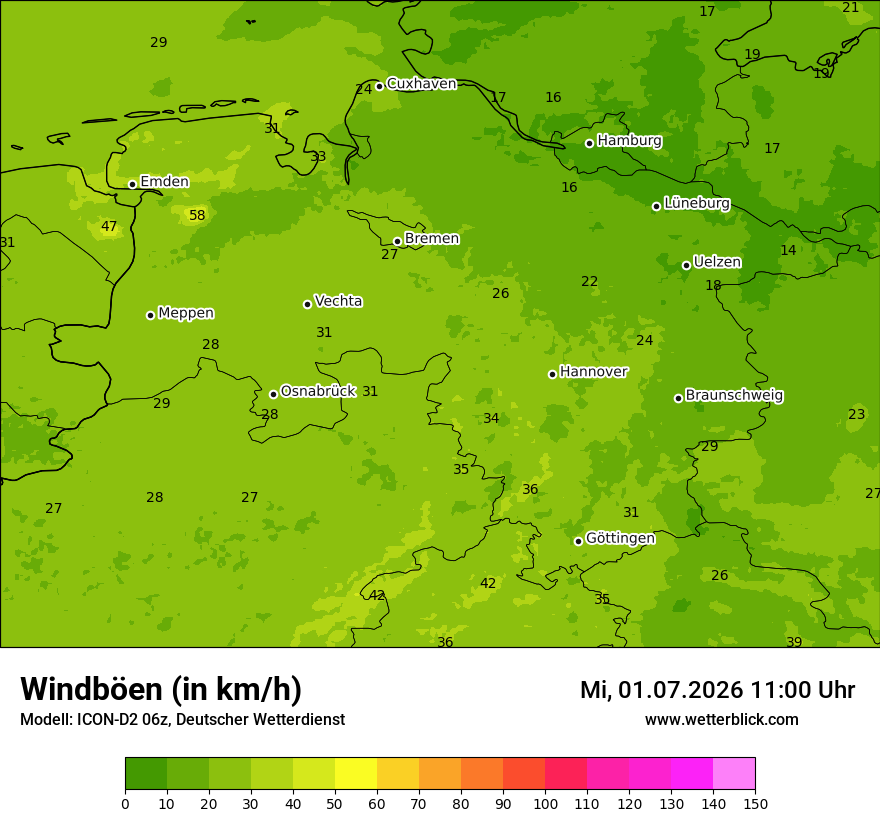 Maximale Windböen