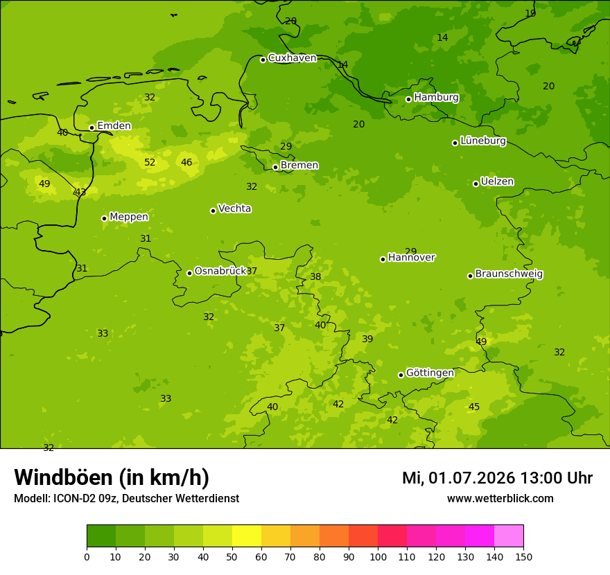 Maximale Windböen