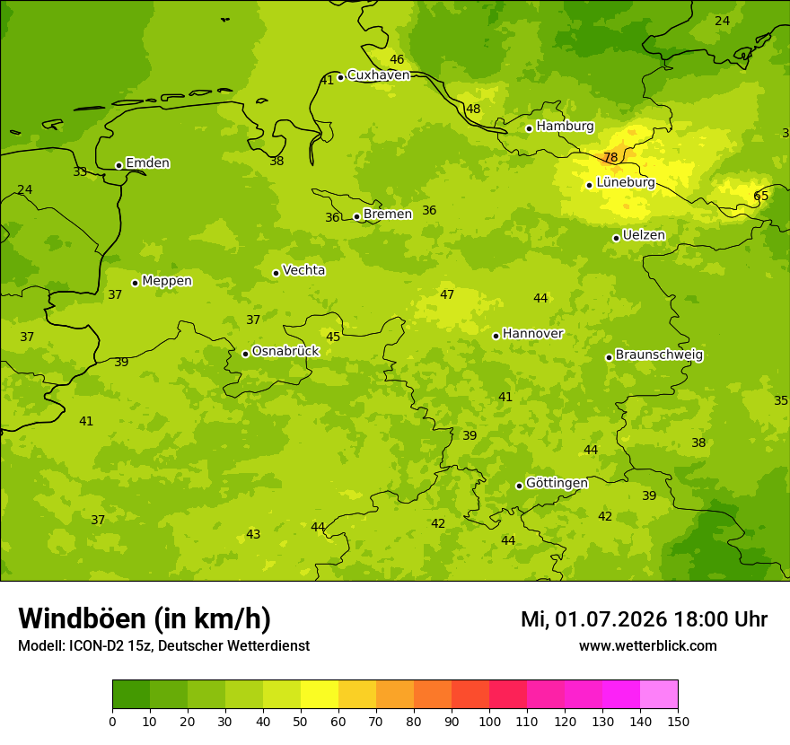 Maximale Windböen