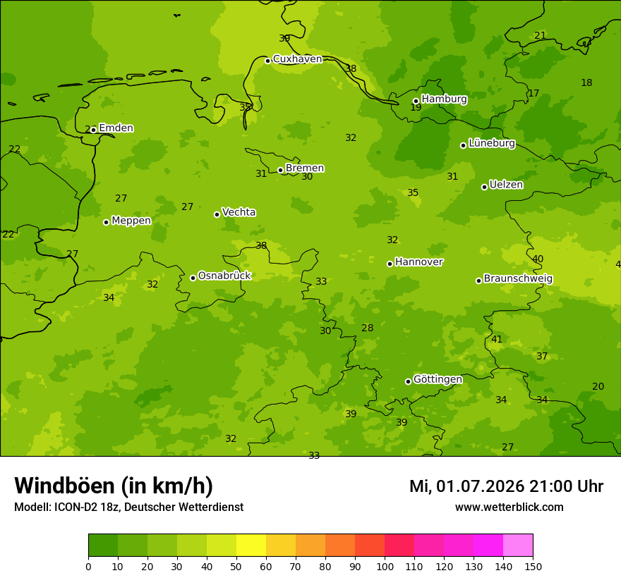Maximale Windböen