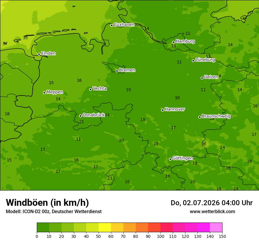 Maximale Windböen