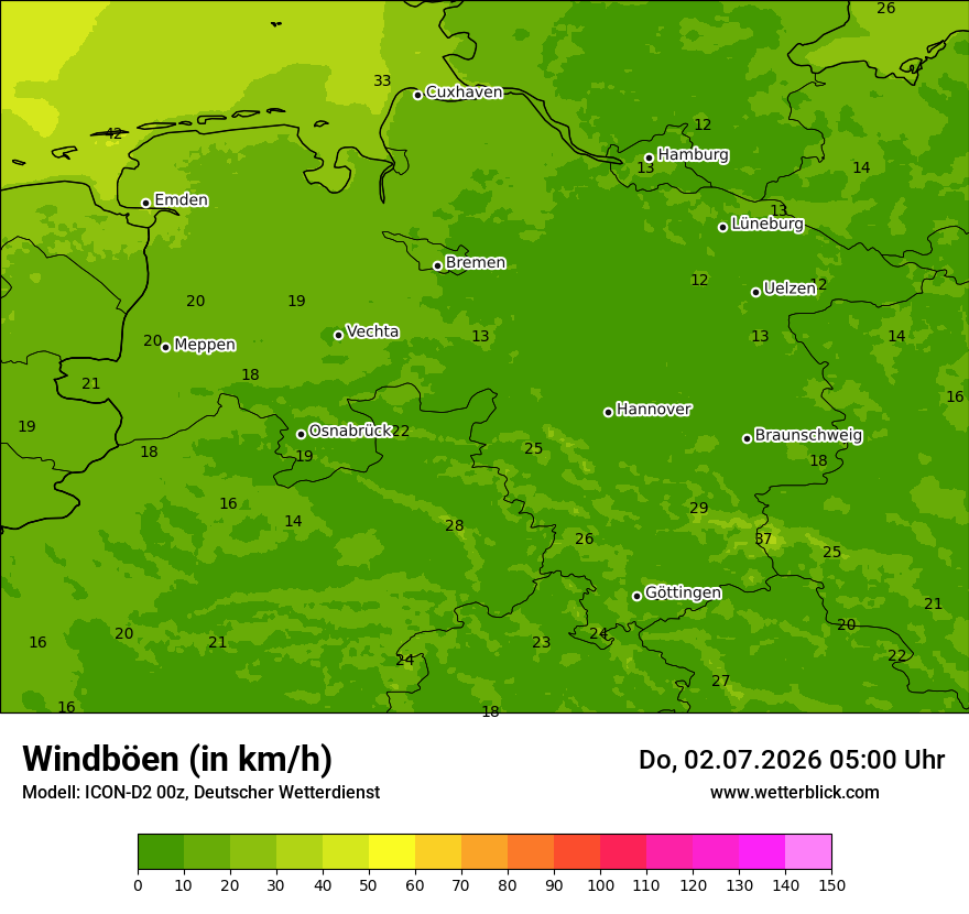 Maximale Windböen
