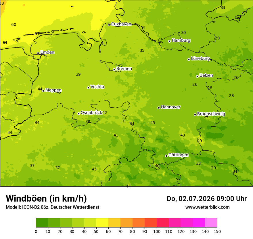 Maximale Windböen