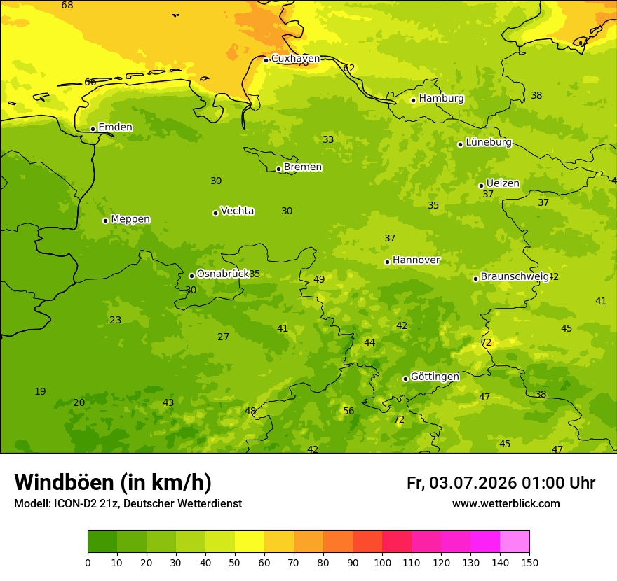 Maximale Windböen
