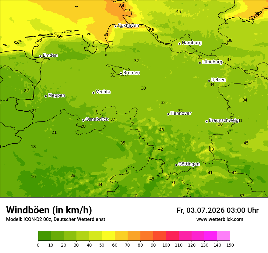 Maximale Windböen