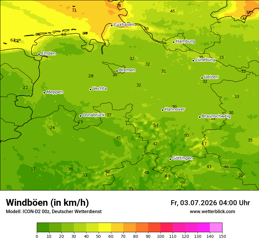 Maximale Windböen