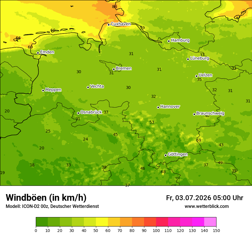 Maximale Windböen