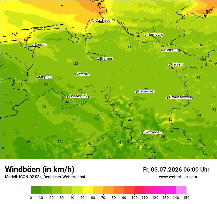 Maximale Windböen