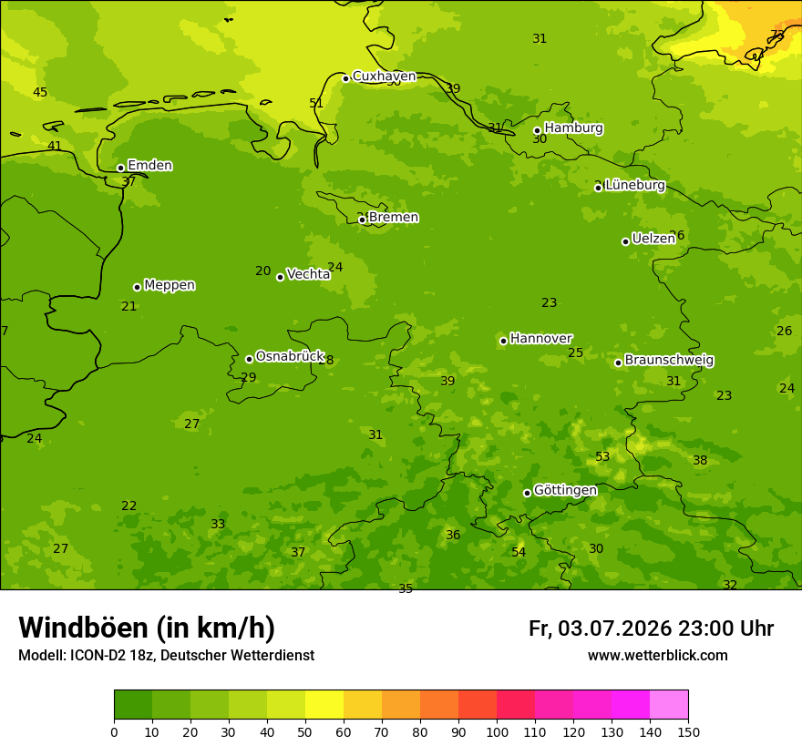 Maximale Windböen