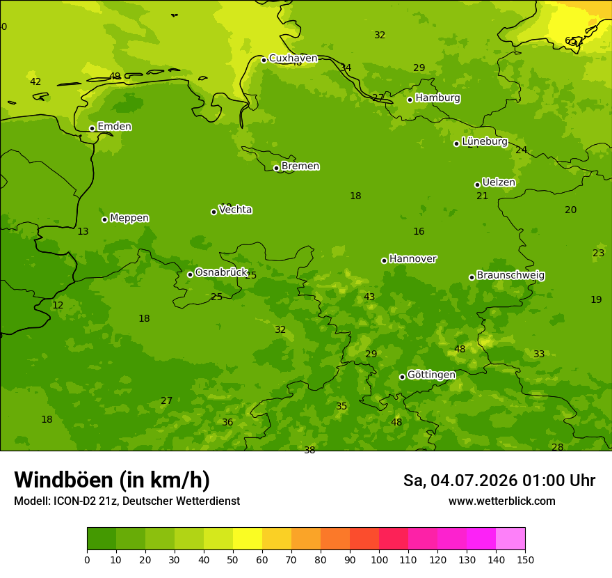 Maximale Windböen
