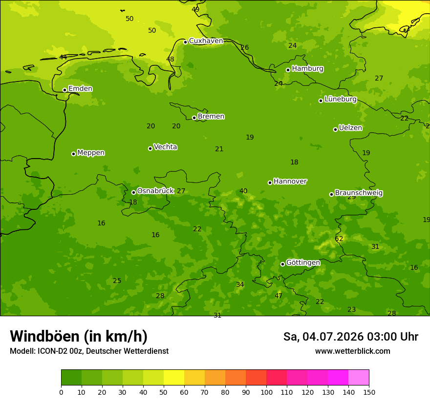 Maximale Windböen
