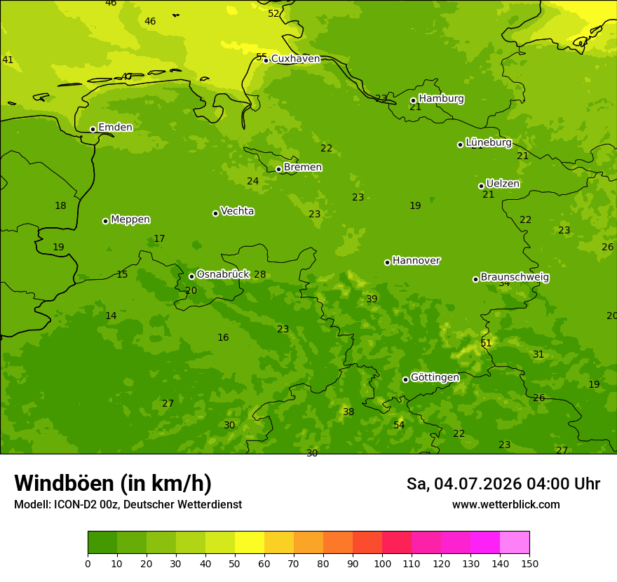 Maximale Windböen