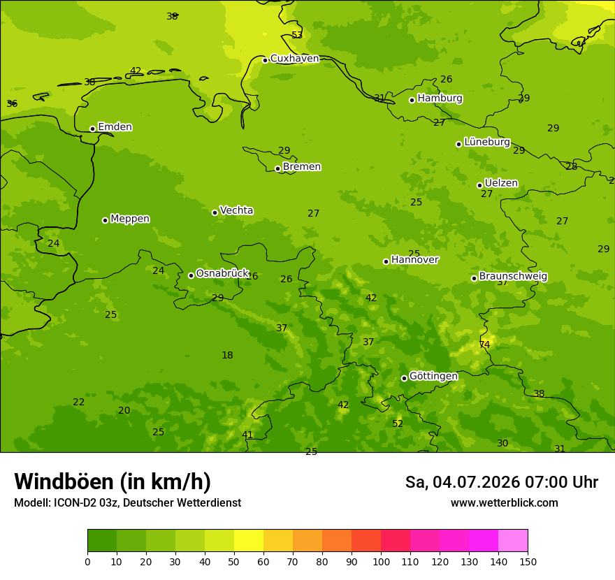 Maximale Windböen