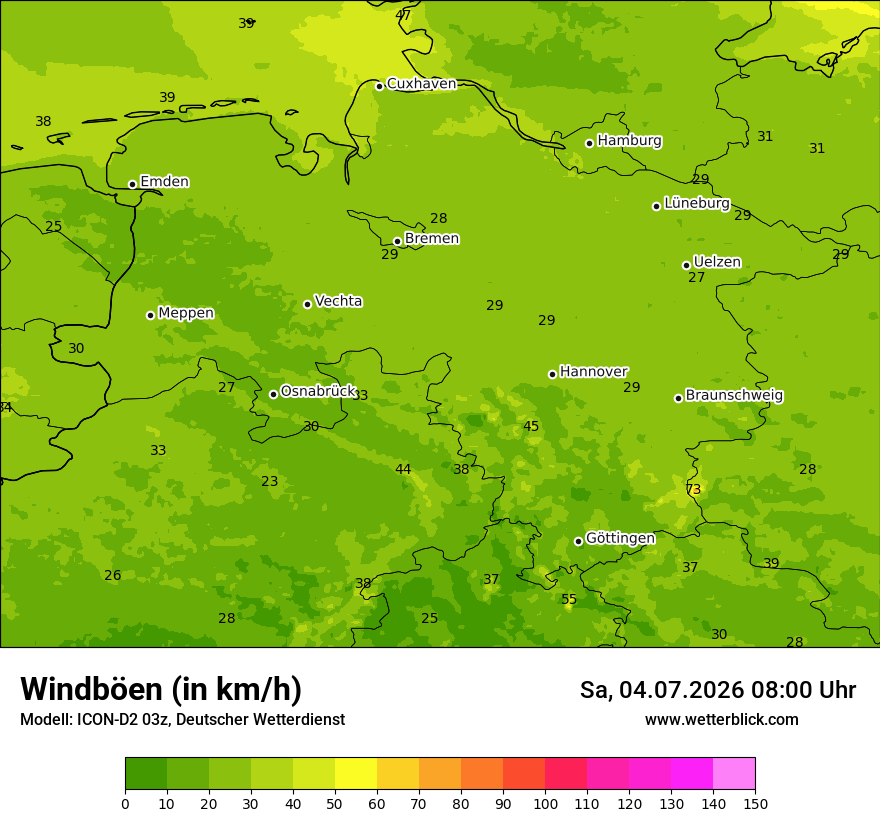 Maximale Windböen
