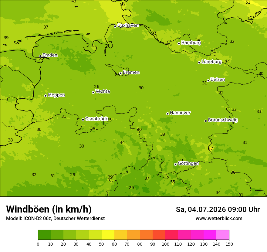 Maximale Windböen