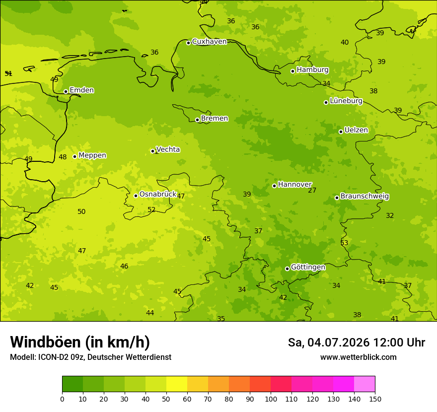 Maximale Windböen