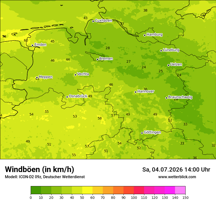 Maximale Windböen