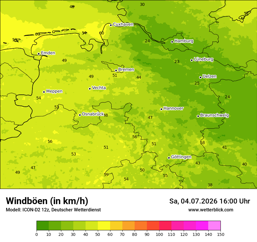 Maximale Windböen