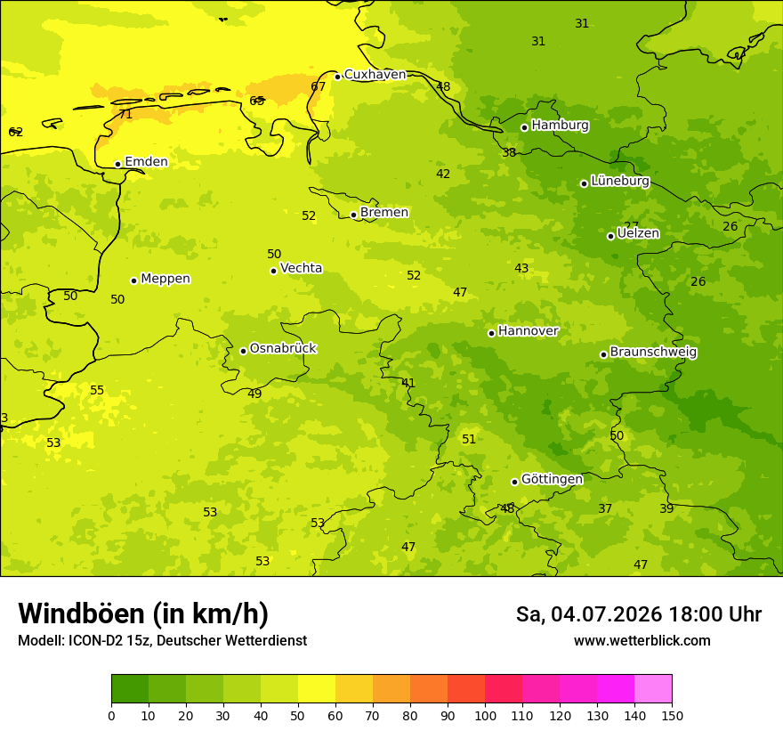 Maximale Windböen