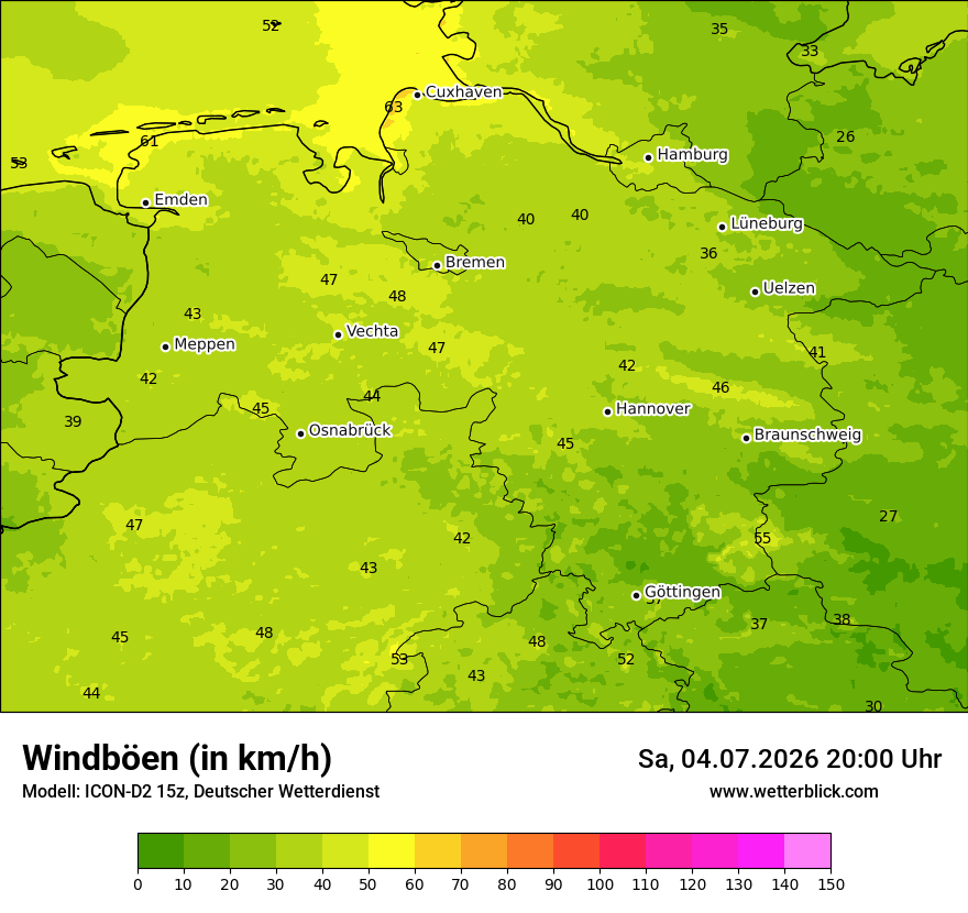 Maximale Windböen