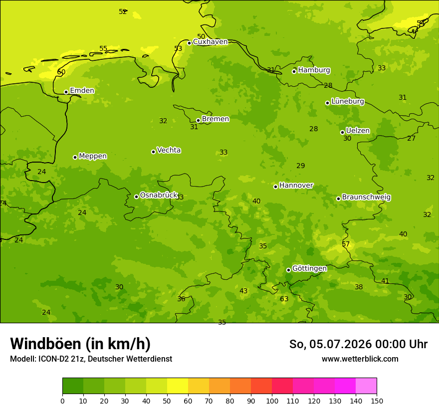 Maximale Windböen