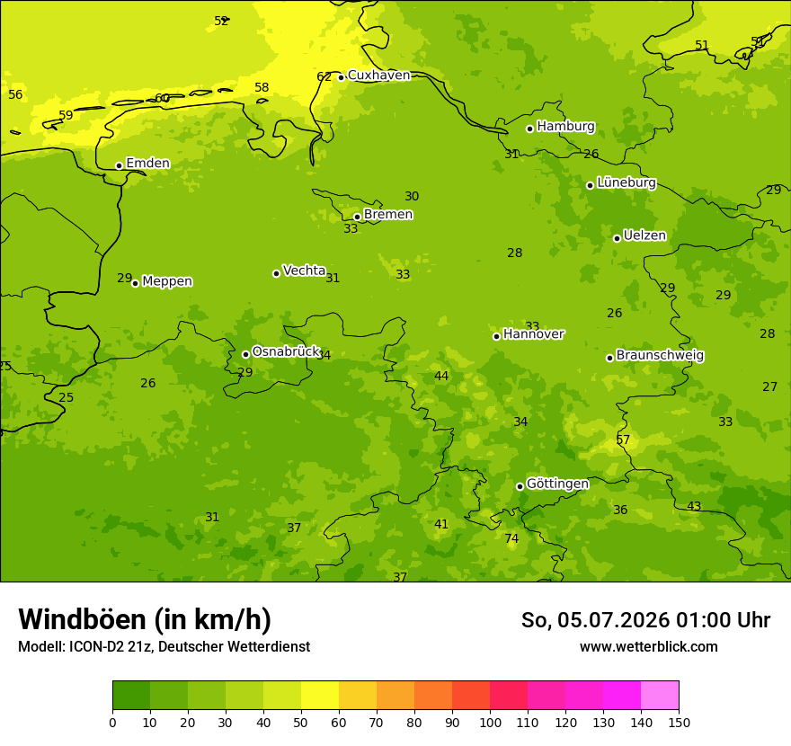 Maximale Windböen