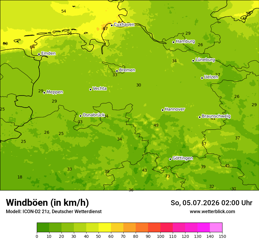 Maximale Windböen